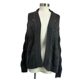 Old Navy Gray Open Knit Cardigan Casual Cozy Layering Size M